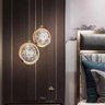 Lustre Pendente Globo Cristal Led Ouro Gold Bivolt Luz Amarela - 5