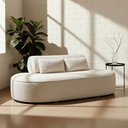 Ver imagem 2 de Sofá Orgânico Horizonte 3 Lugares 210cm Bouclé Off White - Nexta Casa
