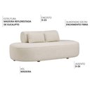 Ver imagem 3 de Sofá Orgânico Horizonte 3 Lugares 210cm Bouclé Off White - Nexta Casa