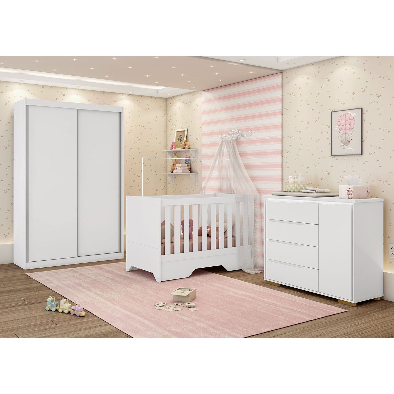 Guarda Roupa Infantil com Porta de Correr Hope Móveis Estrela - 6