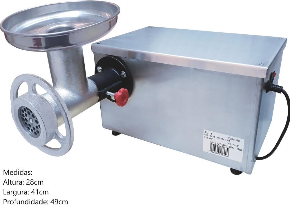 Moedor de Carne Inox Bocal 10 Ferro Fundido - 3