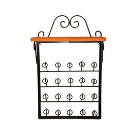 Kit Prateleira Porta Condimentos + Porta Copos de Parede Cor Preto - 5