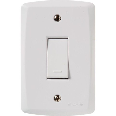 Conjunto 4x2 com 1 Interruptor Simples 10 a 250 V Tramontina Lux2 Branco Tramontina