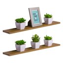 Ver imagem 1 de Kit 2 Prateleiras 70 X 20cm Freijó Suporte Invisível