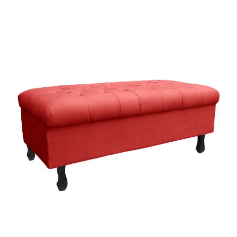 Recamier Bau Bia 80cm Suede Vermelho - Dominic Decor
