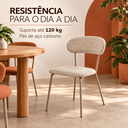 Ver imagem 7 de Conjunto Mesa 150cm Organica Redonda 6 Cadeiras Ferro Jantar:Boucle Bege