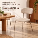 Ver imagem 4 de Conjunto Mesa 150cm Organica Redonda 6 Cadeiras Ferro Jantar:Boucle Bege