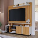 Ver imagem 1 de Estante para TV e Home Theater até 55 Polegadas 100% MDF 160CMX182,5cm 2 Portas Valência Dourado