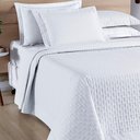 Ver imagem 2 de Cobre Leito Madri Percal 200 Fios 100% Algodão Casal Padrão 03 Peças - Branco