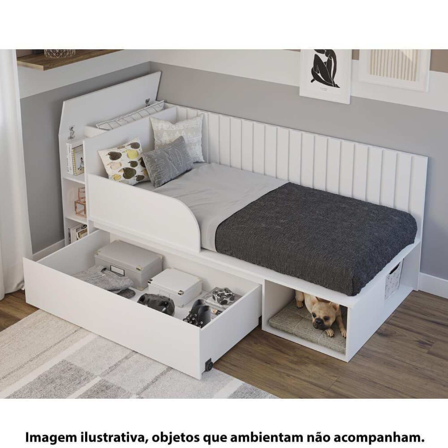 Cama com Nichos e Espaço Pet Paris - 7