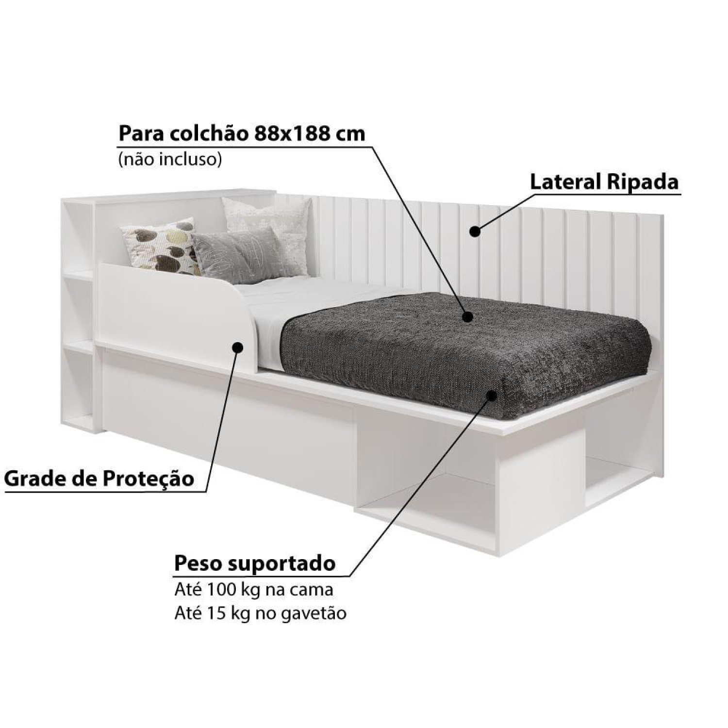 Cama com Nichos e Espaço Pet Paris - 4