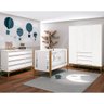 Kit Quarto Infantil Branco Fosco - Berço Tom + Guarda-roupa Noah + Cômoda Noah Abra Cadabra - 1