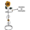 Ver imagem 3 de Suporte Porta Papel Higiênico 1 Rolo em Ferro de Chão Artesanal com Rosas:amarelo