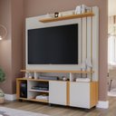 Ver imagem 1 de Estante para TV e Home Theater até 55 Polegadas 100% MDF 160CMX182,5cm 2 Portas Valência Branco