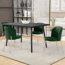 Ver imagem 2 de Kit 4 Cadeiras Sala de Jantar Estofada Gavi Arena L02 Couríssimo Verde Musgo - Lyam Decor