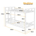 Ver imagem 2 de Cama Beliche Solteiro Aço com Escada e Grade de Proteção Reforçada Suporta até 150kg Itagold