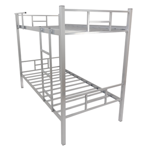 Cama Beliche Solteiro Aço com Escada e Grade de Proteção Reforçada Suporta até 150kg Itagold - Prata
