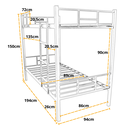 Ver imagem 3 de Cama Beliche Solteiro Aço com Escada e Grade de Proteção Reforçada Suporta até 150kg Itagold