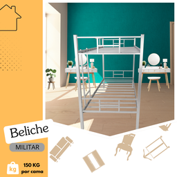 Cama Beliche Solteiro Aço com Escada e Grade de Proteção Reforçada Suporta até 150kg Itagold - 3