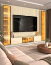 Ver imagem 1 de Conjunto Home Modulo Suspenso c/ Torres LED Nanda 3060 mm Cor:Off-White