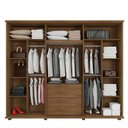 Ver imagem 2 de Guarda Roupa Casal 271cm 6 Portas 5 Gavetas Estrela RV Móveis Cinamomo/Off White