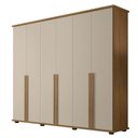 Ver imagem 1 de Guarda Roupa Casal 271cm 6 Portas 5 Gavetas Estrela RV Móveis Cinamomo/Off White
