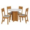 Conjunto Sala de Jantar 1 Mesa Tampo MDF Redondo 4 Cadeiras Malta - 2