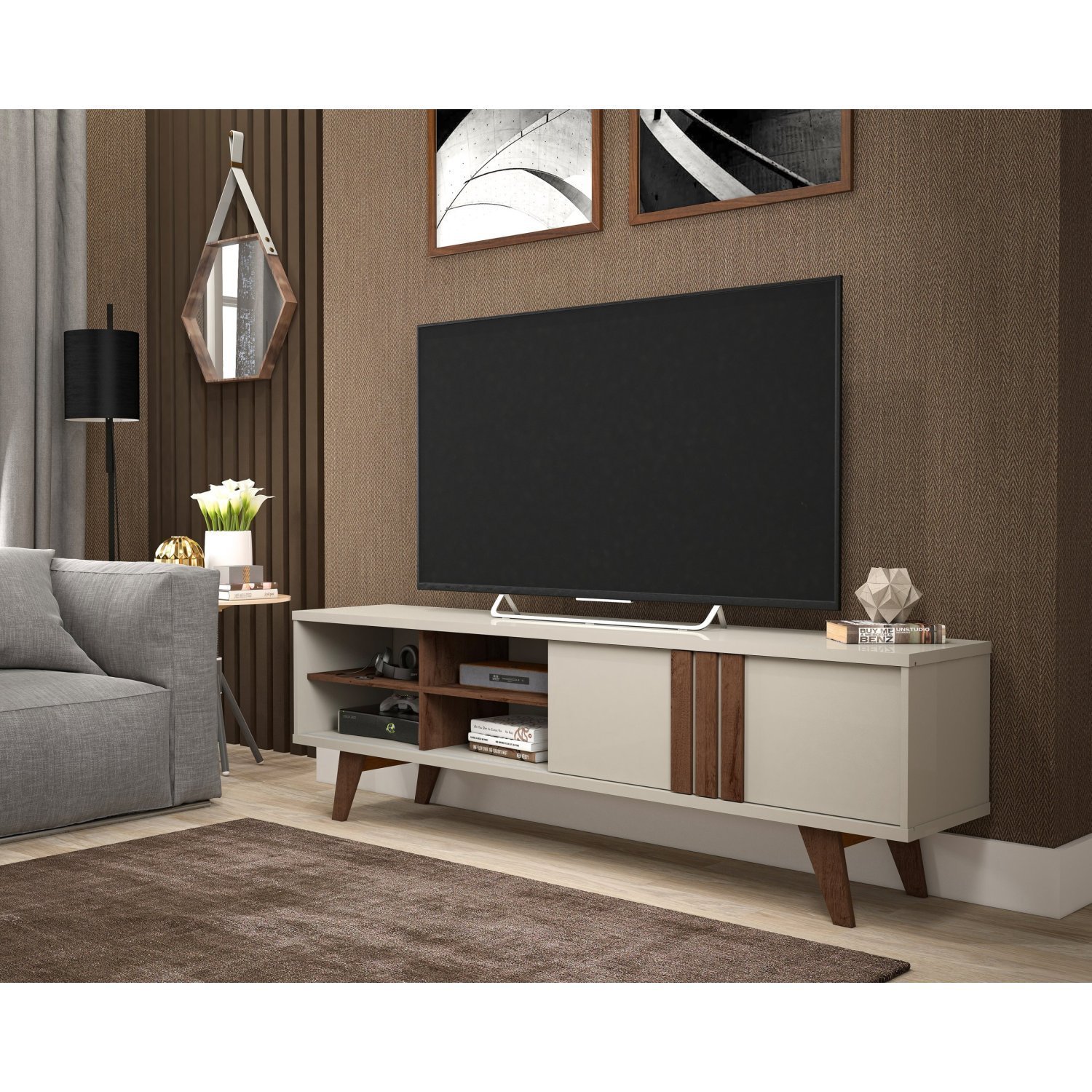 Rack Bancada para TV até 60 Polegadas Linhares Espresso Móveis - 1