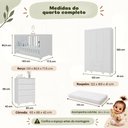 Ver mais imagens de Quarto de Bebê Completo com Berço Americano 3 em 1 e Colchão Incluso Flor Multimóveis MP4946
