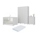 Ver imagem 2 de Quarto de Bebê Completo com Berço Americano 3 em 1 e Colchão Incluso Flor Multimóveis MP4946