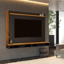 Ver imagem 2 de Painel DAV 1,40m Para TV Até 55'' Tampo em MDF Com Bordas Laqueadas e Acabamento Ripado e Nichos Por