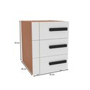 Ver imagem 4 de Mesa de Cabeceira Lisboa 3 Gavetas Branco/freijó - Politorno