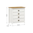 Ver imagem 2 de Cômoda Madeira Maciça 4 Gavetas Quarto Closet Boho Rústico:branco