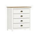 Ver imagem 4 de Cômoda Madeira Maciça 4 Gavetas Quarto Closet Boho Rústico:branco