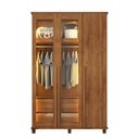 Ver imagem 2 de Guarda-Roupas Milão 3 Portas com 2 Portas Reflecta LED e 2 Gavetas Internas Carvalho Tapajós