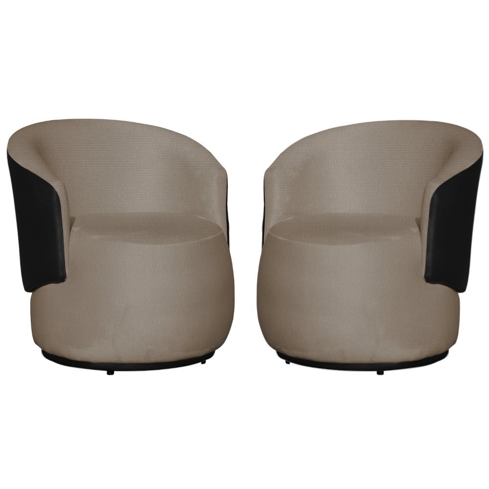 Kit 02 Poltronas Tecido Suede Mesclado em Corino Preto Beatriz- Estopar ... Kit 02 Poltronas Tecido Suede Mesclado em Corino Preto Beatriz- Estopar ...
