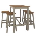 Ver imagem 4 de Mesa Alta e 4 Banquetas de Madeira Maciça Cinza Lavado
