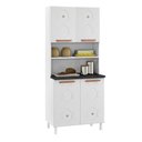 Ver imagem 1 de Paneleiro Armário de Cozinha Aço 80cm com 4 Portas Multimóveis Cr20529 Branco