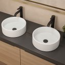 Ver imagem 3 de Kit 2 Cuba Casal Redonda Sobrepor Gabinete Apoio Lavatório Banheiro 35x35