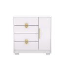 Ver imagem 1 de Cômoda Sapateira Ilha Bela 1 Porta 4 Gavetas - Branco/Camarim Flex