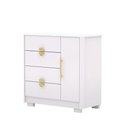Ver imagem 6 de Cômoda Sapateira Ilha Bela 1 Porta 4 Gavetas - Branco/Camarim Flex