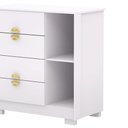 Ver imagem 5 de Cômoda Sapateira Ilha Bela 1 Porta 4 Gavetas - Branco/Camarim Flex