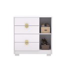 Ver imagem 4 de Cômoda Sapateira Ilha Bela 1 Porta 4 Gavetas - Branco/Camarim Flex