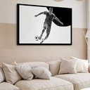 Ver imagem 2 de Quadro Decorativo Jogador Futebol Linhas - 50x70cm:moldura Branca