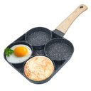 Ver imagem 1 de Panela Frigideira Omeleteira Alumínio Antiaderente 4 Divisórias Limpeza Fácil Alça de Madeira