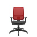 Ver imagem 1 de Cadeira Office Brizza Tela Vermelha Assento Aero Preto Autocompensador Base Standard 120cm - 63704