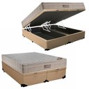 Ver imagem 1 de Cama Box Baú Queen Sintético Bipartido + Colchão Ortobom Airtech Molas Ensacadas 65x158x198 Cor: