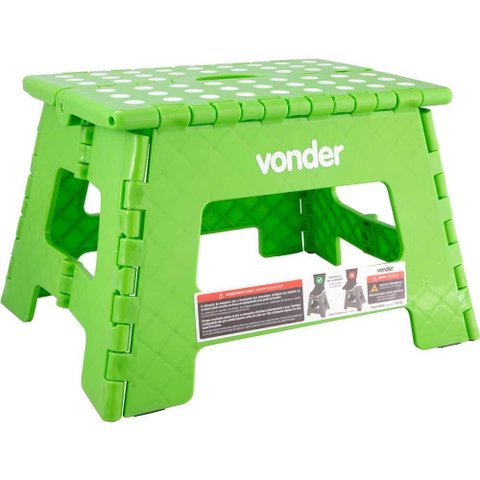 Banqueta Plástica Dobrável 220mm Verde Vonder