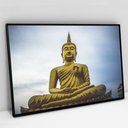 Ver imagem 1 de Quadro Decorativo em Canvas Buda Meditativo - Moldura Preta - 90 x 60cm