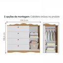 Ver imagem 5 de Dormitório Encanto Guarda Roupa, Cômoda e Berço Harmonia Nature/branco com Capitonê e Colchão